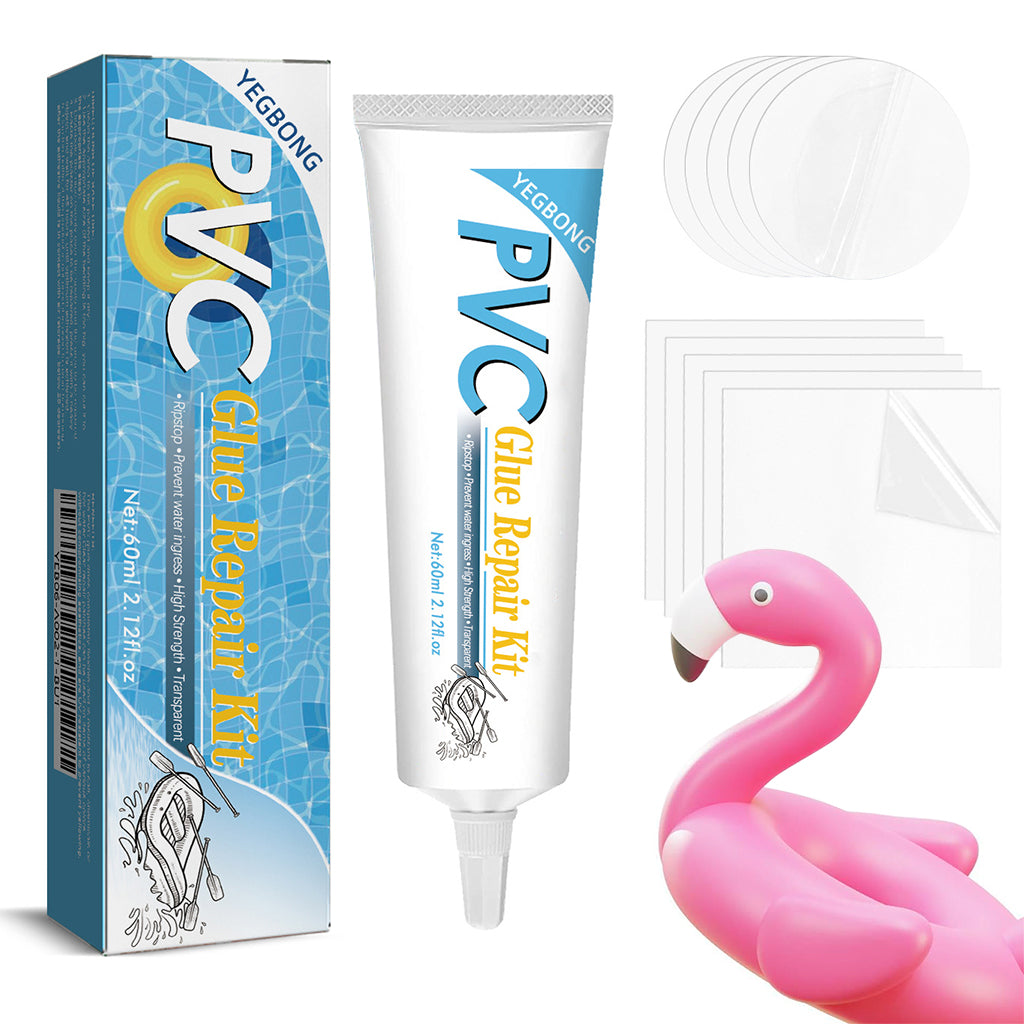 HASTHIP Waterproof PVC Repair Glue Kit 60ml Repair Glue with 10Pcs Clear Repair Patches Leakingproof Waterproof Glue Multi-Purpose Adhesive Repair Glue for Pool Floats, Loungers, Water Rings, Rafts HASTHIP Waterproof PVC Repair Glue Kit 60ml Repair Glue with 10Pcs Clear Repair Patches Leakingproof Waterproof Glue Multi-Purpose Adhesive Repair Glue for Pool Floats, Loungers, Water Rings, Rafts
